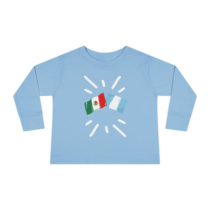 Guatemala and Mexico Long Sleeve Toddler Tee I Camiseta manga larga para Toddler Guatemala y México I Cultura Guatemalteco y Mexicanos
