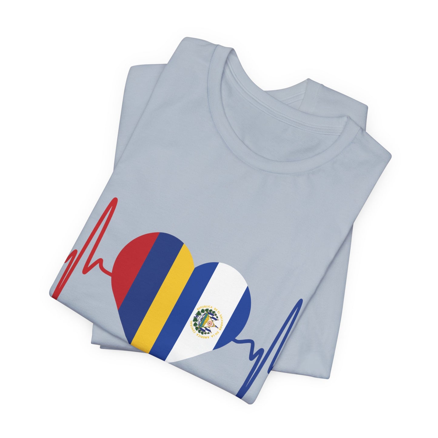 El Salvador & Colombia Unisex Short Sleeve Tee I Camisa Unisexo manga corta El Salvador y Colombia I Cultura Salvadoreña y Colombiana