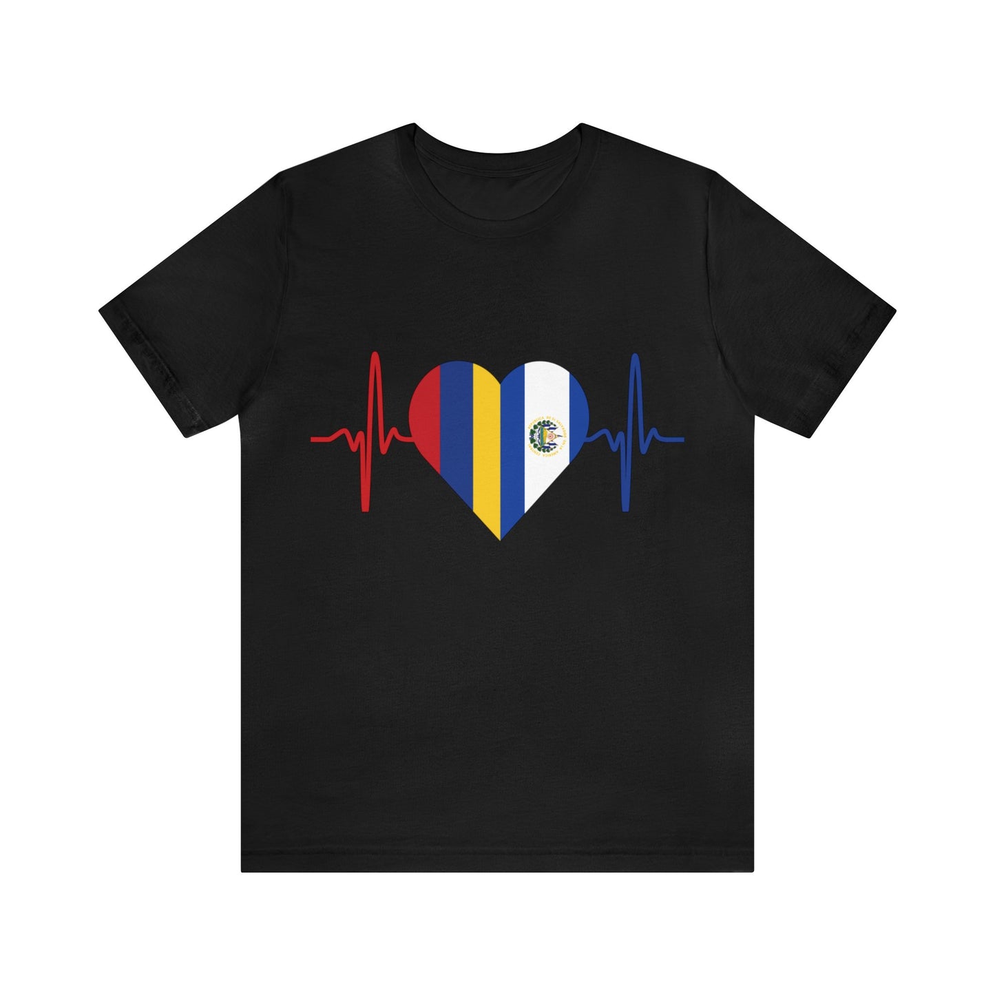 El Salvador & Colombia Unisex Short Sleeve Tee I Camisa Unisexo manga corta El Salvador y Colombia