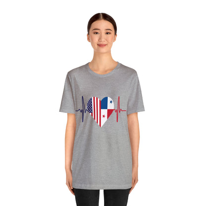 United State & Panama Unisex Short Sleeve Tee, Camisa Unisexo manga corta Estados Unidos y Panamá