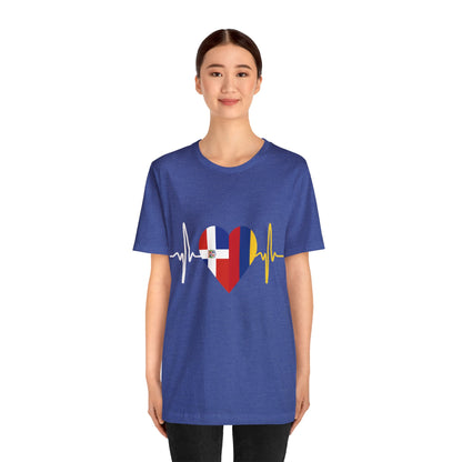 Colombia & Dominican Republic Unisex Short Sleeve Tee, Camisa Unisexo manga corta Colombia y República Dominicana