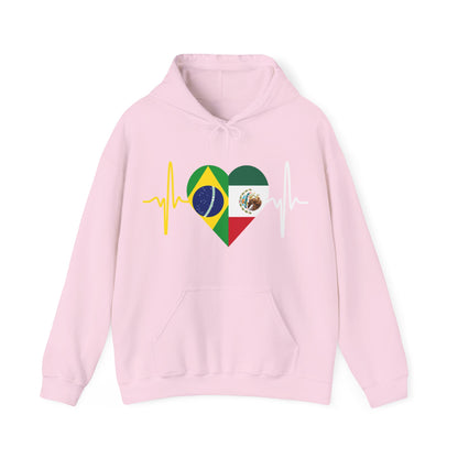 Mexico and Brazil Unisex Hooded Sweatshirt I Sudadera Unisexo México and Brazil