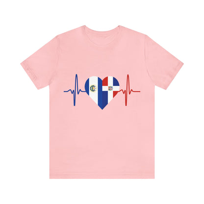 El Salvador & Dominican Republic Unisex Short Sleeve Tee I Camisa Unisexo manga corta El Salvador y República Dominicana