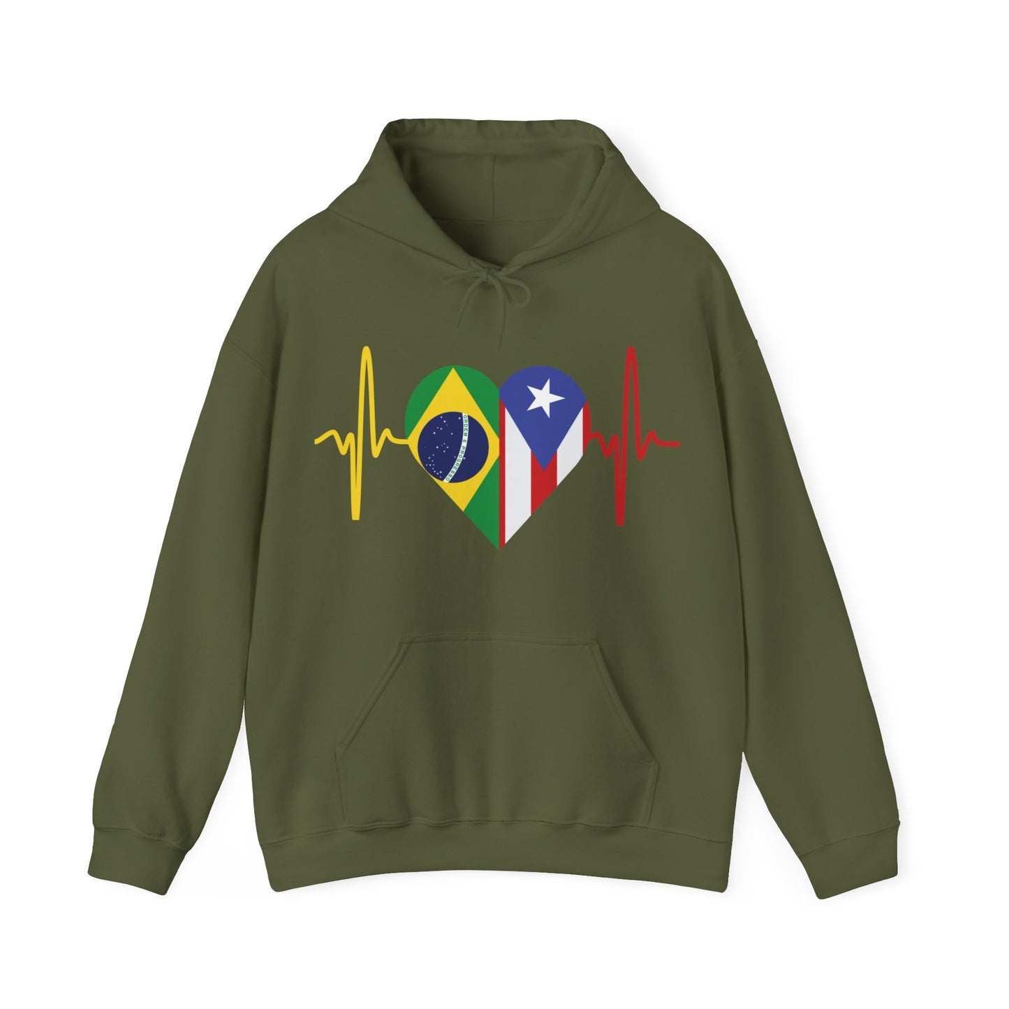 Brazil and Puerto Rico Unisex Hooded Sweatshirt I Sudadera Unisexo Brazil and Puerto Rico