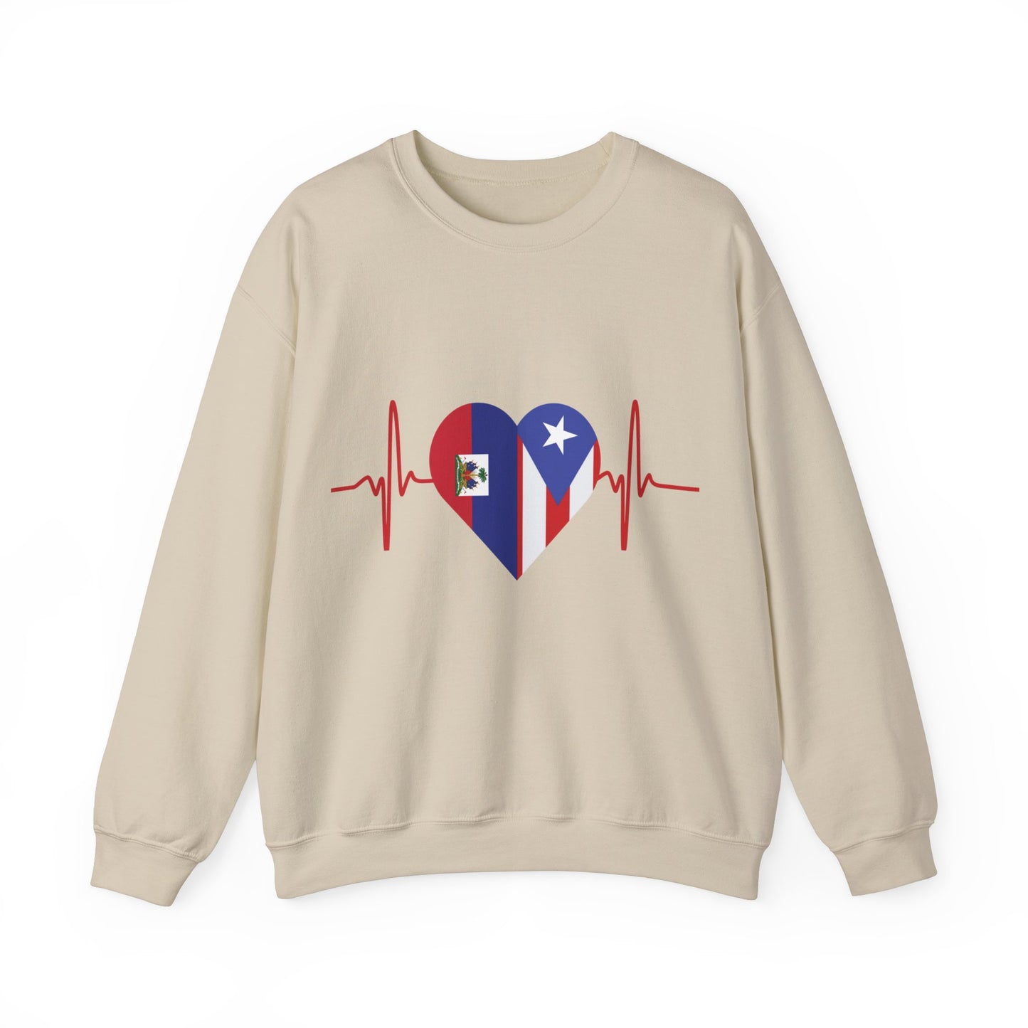 Haití and Puerto Rico Crewneck Sweatshirt I Sudadera Unisex Haití y Puerto Rico
