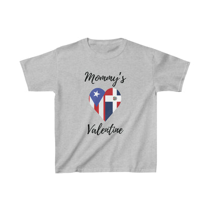 Kid's Mommy's Valentine Dominican Republic & Puerto Rican I Camiseta para Niños Puerto Rican y Republica Dominicana