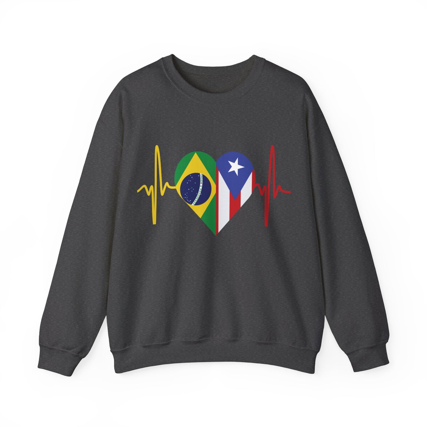 Brazil and Puerto Rico Unisex Crewneck Sweatshirt I Sudadera Brazil y Puerto Rico