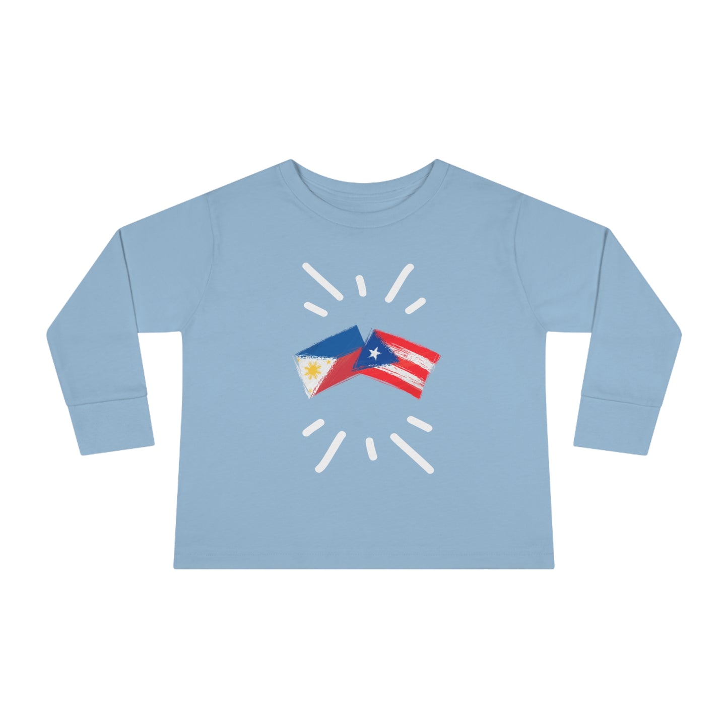 Philippines & Puerto Rico Long Sleeve Toddler Tee I Camiseta manga larga para Toddler