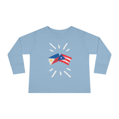 Philippines & Puerto Rico Long Sleeve Toddler Tee I Camiseta manga larga para Toddler