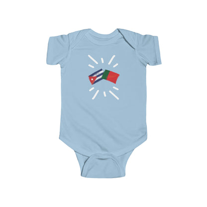 Infant Cuba and Portugal Bodysuit I Camiseta de bebé Cuba y Portugal