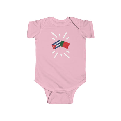 Infant Cuba and Portugal Bodysuit I Camiseta de bebé Cuba y Portugal