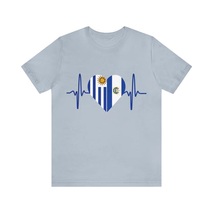 El Salvador & Uruguay Unisex Short Sleeve Tee I Camisa Unisexo manga corta El Salvador y Uruguay