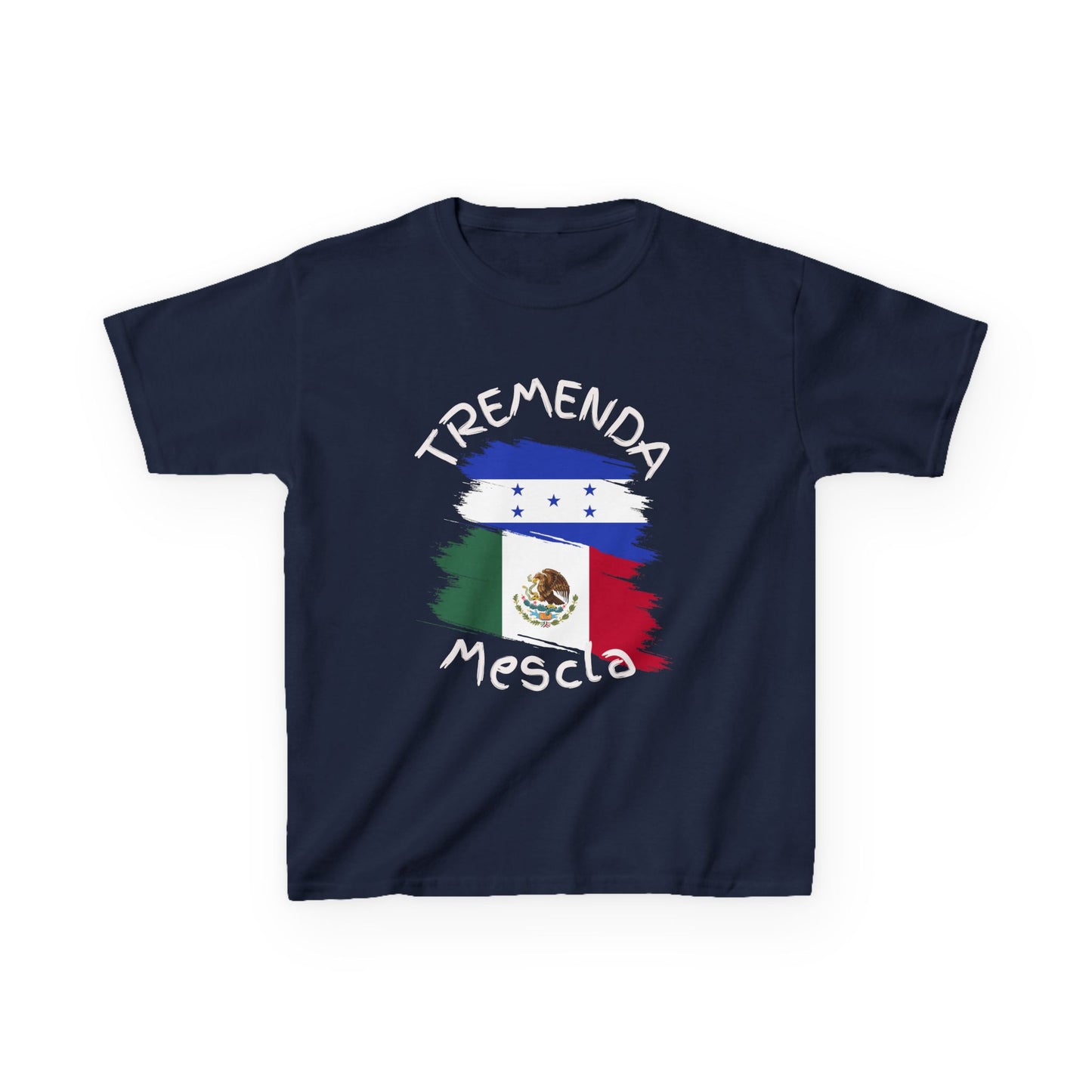 Tremenda Mescla I Honduras & Mexico Kid's Tee I Camiseta para Niños Honduras y Mexico I Cultura Puertorriqueña y Hondureña