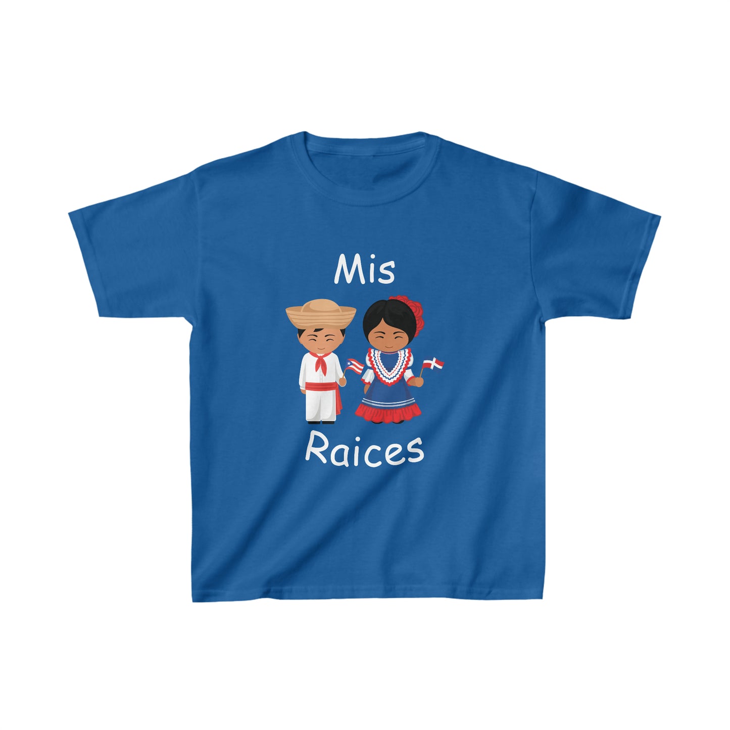 Dominican Republic & Puerto Rican Mis Raices Kid's Tee I Camiseta para Niños Puerto Rican y República Dominicana