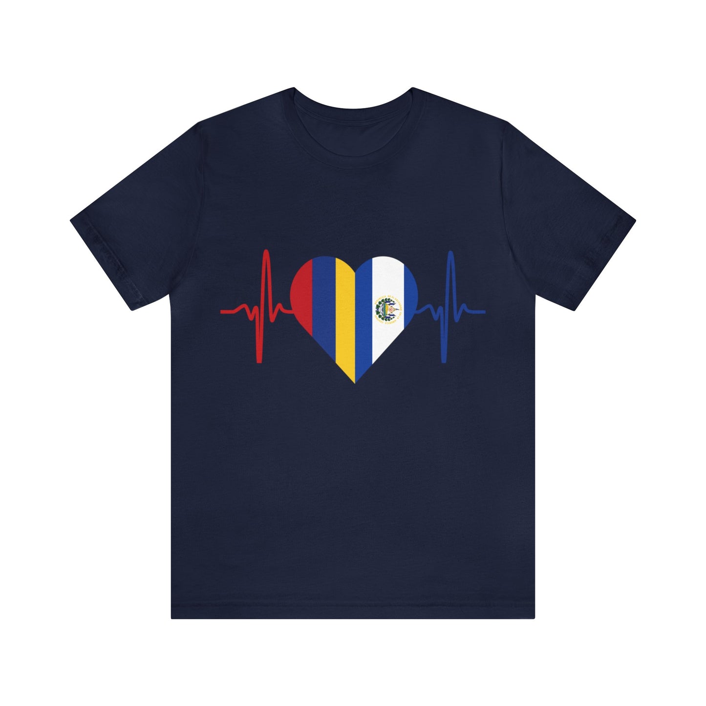 El Salvador & Colombia Unisex Short Sleeve Tee I Camisa Unisexo manga corta El Salvador y Colombia