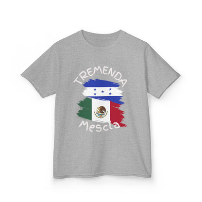 Tremenda Mescla I Honduras & Mexico Kid's Tee I Camiseta para Niños Honduras y Mexico I Cultura Puertorriqueña y Hondureña