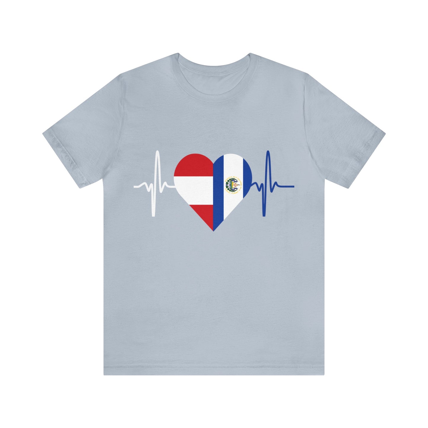 El Salvador & Peru Unisex Short Sleeve Tee I Camisa Unisexo manga corta El Salvador y Perú