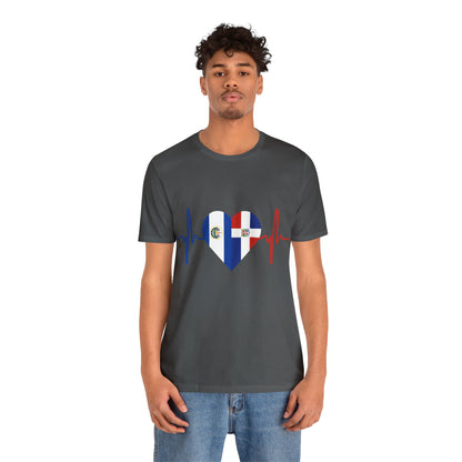 El Salvador & Dominican Republic Unisex Short Sleeve Tee I Camisa Unisexo manga corta El Salvador y República Dominicana