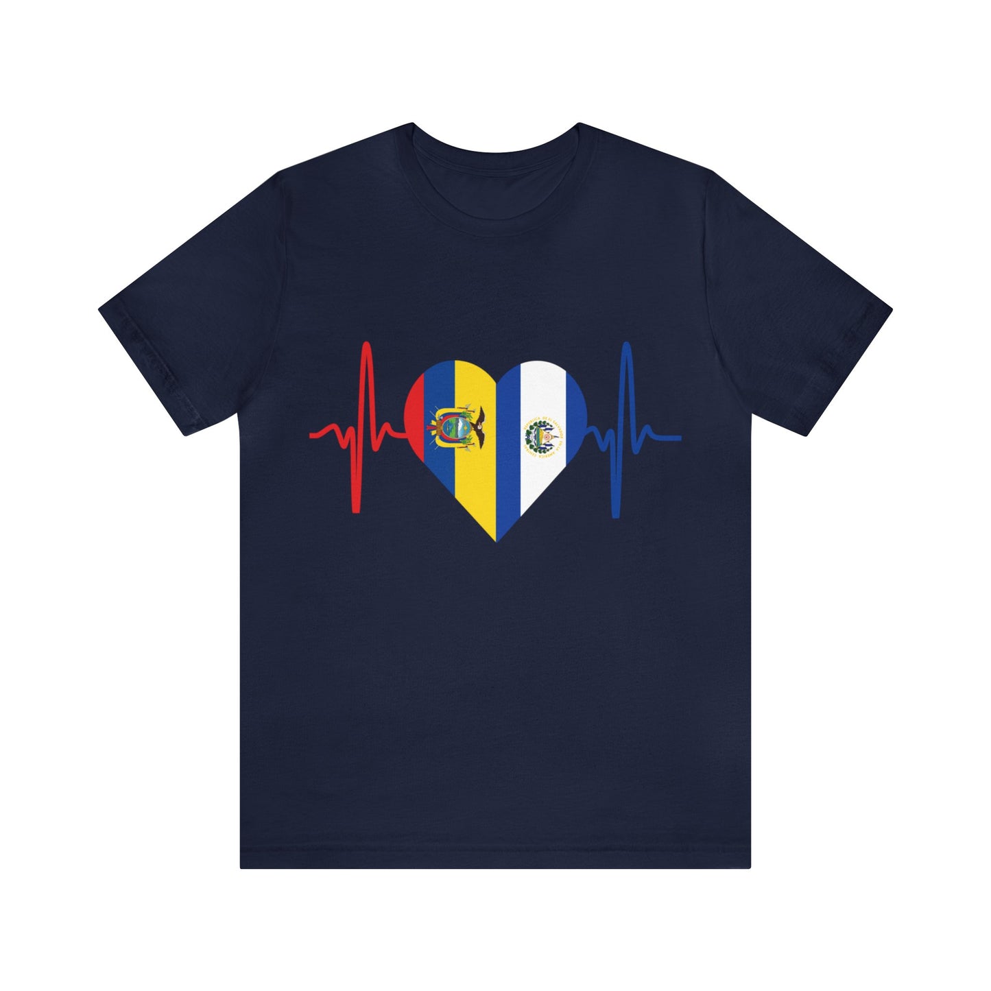 El Salvador & Ecuador Unisex Short Sleeve Tee I Camisa Unisexo manga corta El Salvador y Ecuador