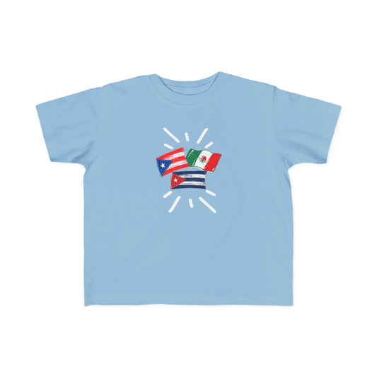 Cuba, Puerto Rico and Mexico Toddler Tee I Camiseta de bebé Cuba, Puerto Rico y México