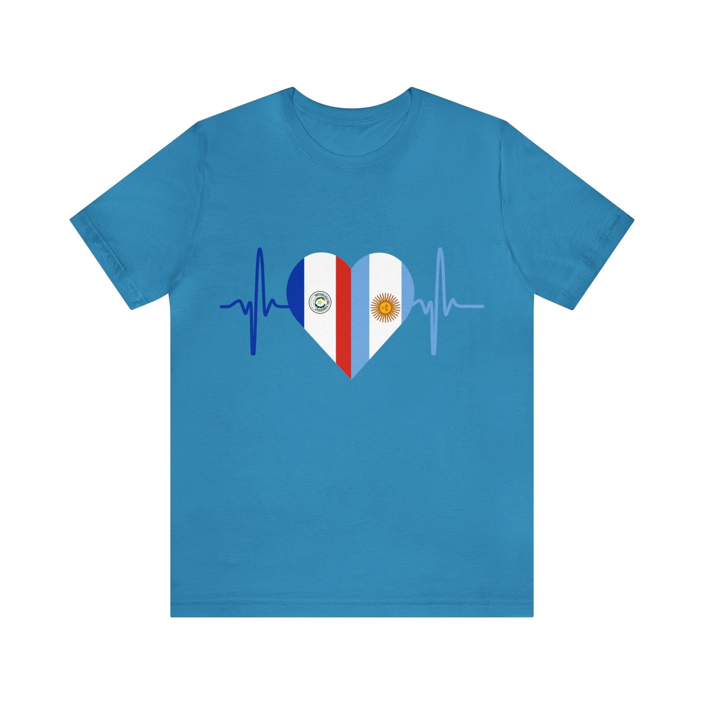 Paraguay & Argentina Unisex Short Sleeve Tee, Camisa Unisexo manga corta Paraguay y Argentina