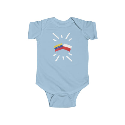 Infant Poland and Venezuela Bodysuit I Camiseta de bebé Polonia y Venezuela