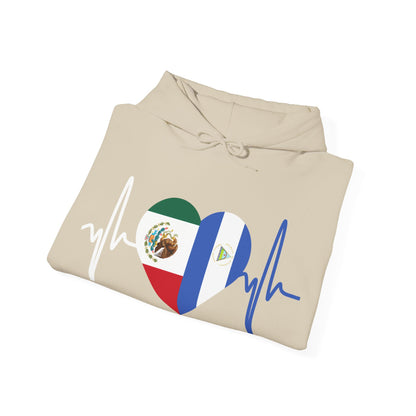 Mexico and Nicaragua Unisex Hooded Sweatshirt I Sudadera Unisexo México and Nicaragua
