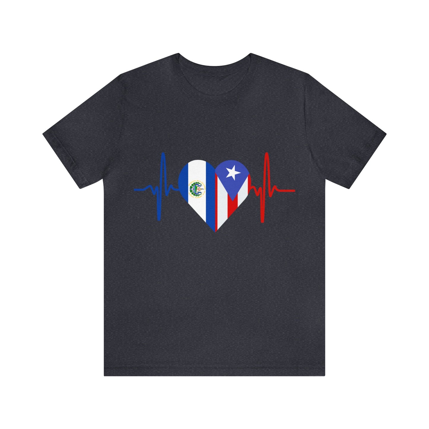 El Salvador and Puerto Rico Unisex Short Sleeve Tee I Camisa Unisexo manga corta El Salvador y Puerto Rico