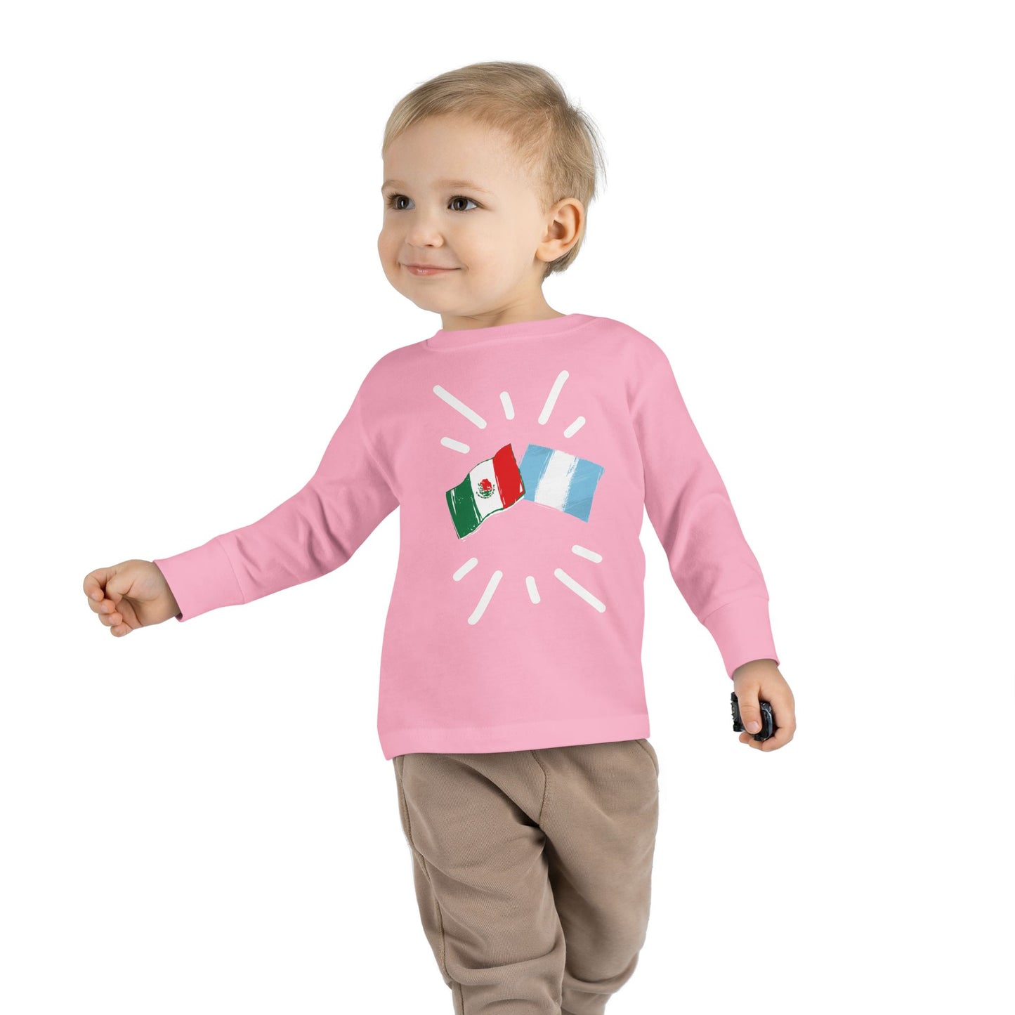 Guatemala and Mexico Long Sleeve Toddler Tee I Camiseta manga larga para Toddler Guatemala y México I Cultura Guatemalteco y Mexicanos