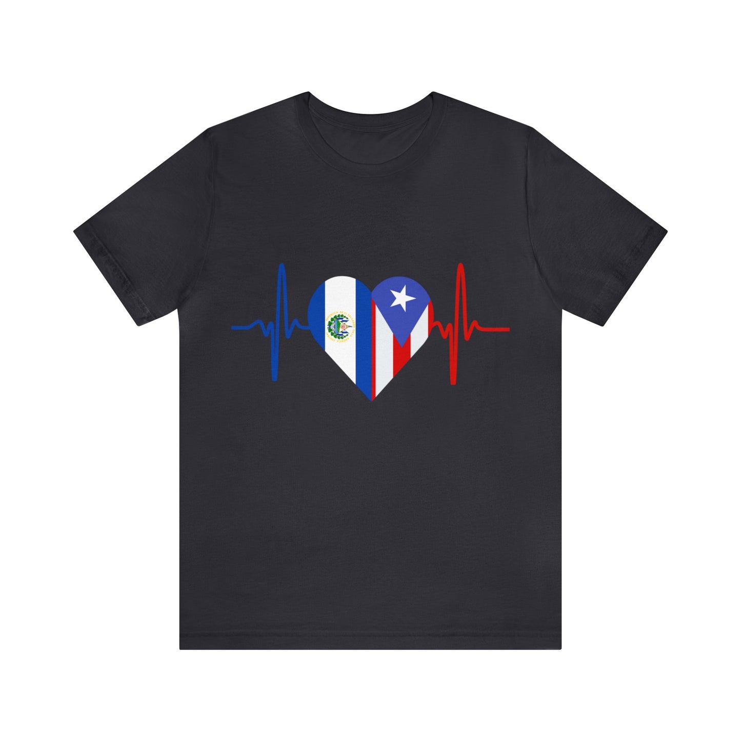El Salvador and Puerto Rico Unisex Short Sleeve Tee I Camisa Unisexo manga corta El Salvador y Puerto Rico