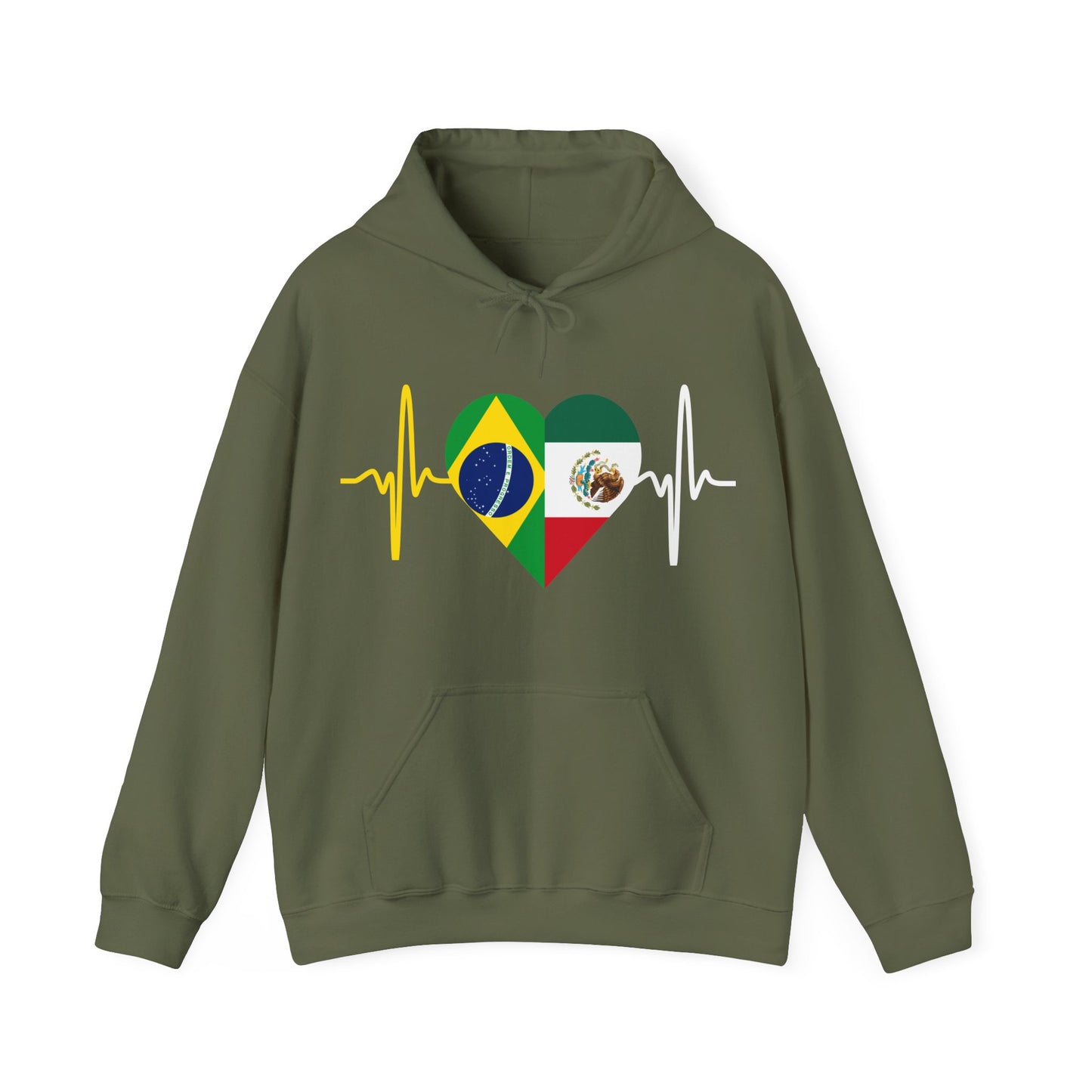 Mexico and Brazil Unisex Hooded Sweatshirt I Sudadera Unisexo México and Brazil