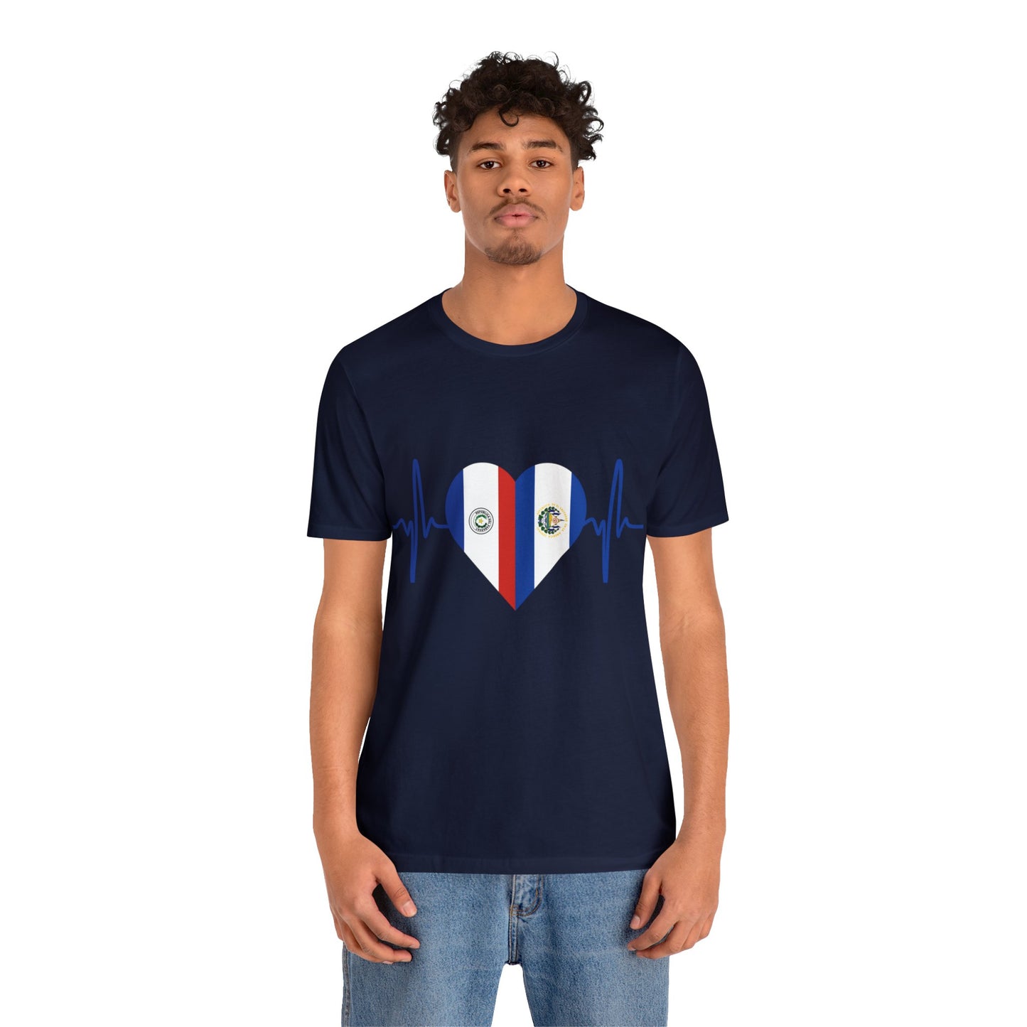 El Salvador & Paraguay Unisex Short Sleeve Tee I Camisa Unisexo manga corta El Salvador y Paraguay