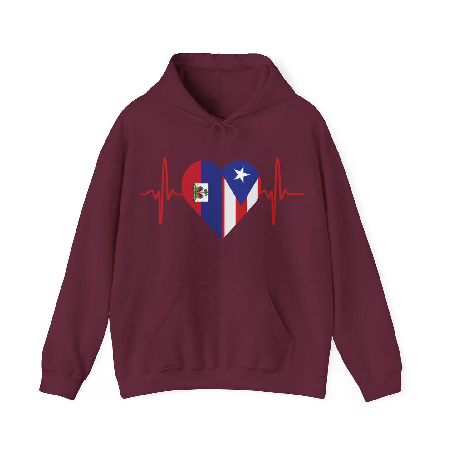 Haití and Puerto Rico Unisex Hooded Sweatshirt I Sudadera Unisexo Haití and Puerto Rico