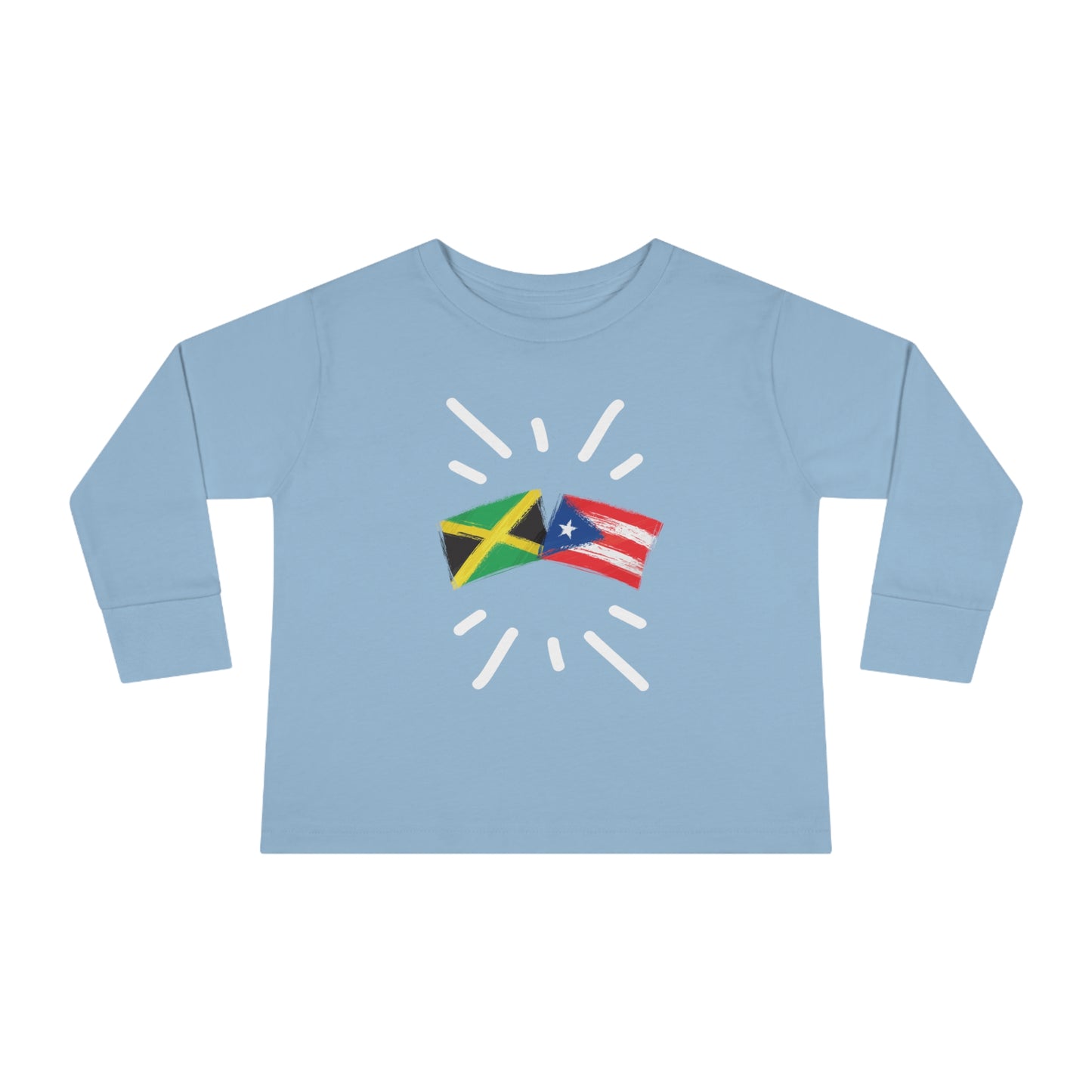 Jamaica and Puerto Rico Long Sleeve Toddler Tee I Camiseta manga larga para Toddler Jamaica y Puerto Rico