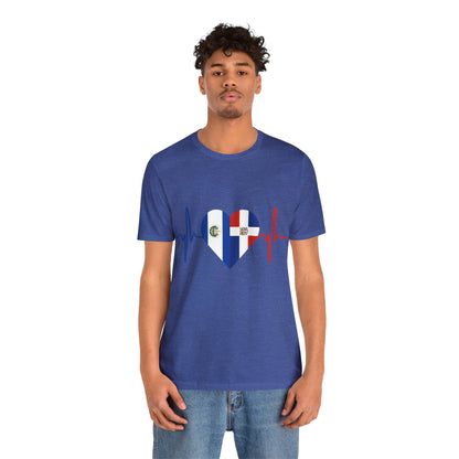 El Salvador & Dominican Republic Unisex Short Sleeve Tee I Camisa Unisexo manga corta El Salvador y República Dominicana