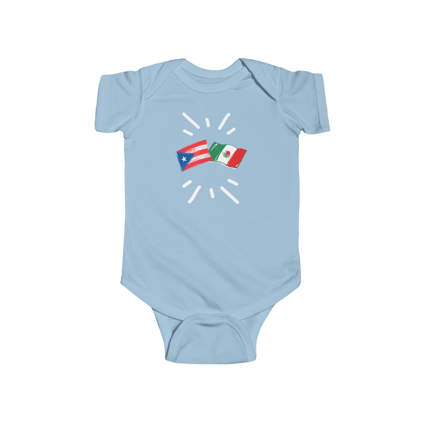 Infant Puerto Rico and México Bodysuit I Camiseta de bebé Puerto Rico y México I Cultura Puertorriqueña y Mexicana
