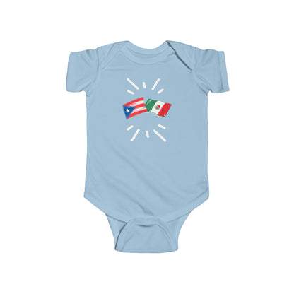 Infant Puerto Rico and México Bodysuit I Camiseta de bebé Puerto Rico y México I Cultura Puertorriqueña y Mexicana