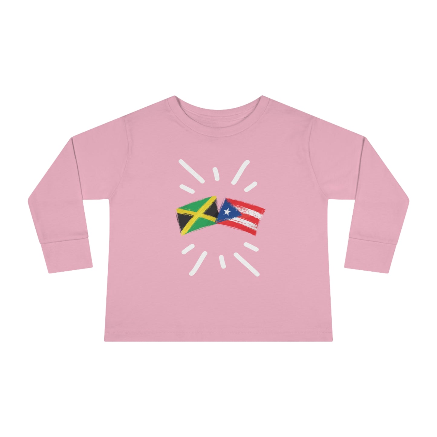 Jamaica and Puerto Rico Long Sleeve Toddler Tee I Camiseta manga larga para Toddler Jamaica y Puerto Rico