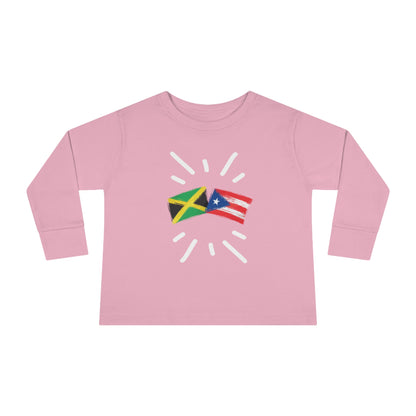 Jamaica and Puerto Rico Long Sleeve Toddler Tee I Camiseta manga larga para Toddler Jamaica y Puerto Rico