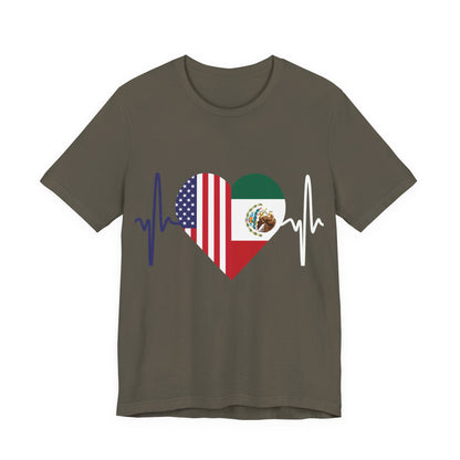 Mexico and United State Short Sleeve Tee I Camisa Unisexo manga corta México y Estados Unidos