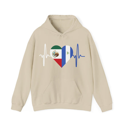 Mexico and Nicaragua Unisex Hooded Sweatshirt I Sudadera Unisexo México and Nicaragua