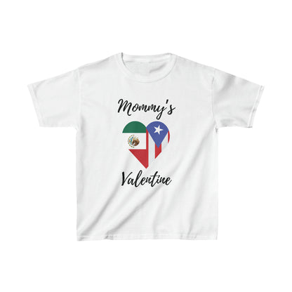 Kid's Mommy's Valentine Puerto Rico and  México I Camiseta para Niños Puerto Rico y México