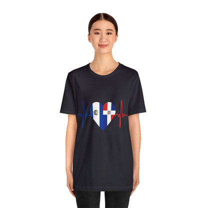 El Salvador & Dominican Republic Unisex Short Sleeve Tee I Camisa Unisexo manga corta El Salvador y República Dominicana