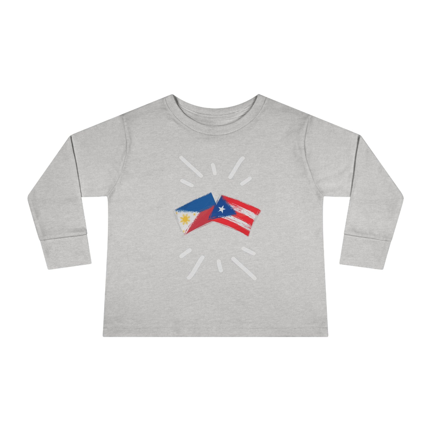 Philippines & Puerto Rico Long Sleeve Toddler Tee I Camiseta manga larga para Toddler