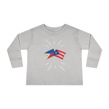 Philippines & Puerto Rico Long Sleeve Toddler Tee I Camiseta manga larga para Toddler