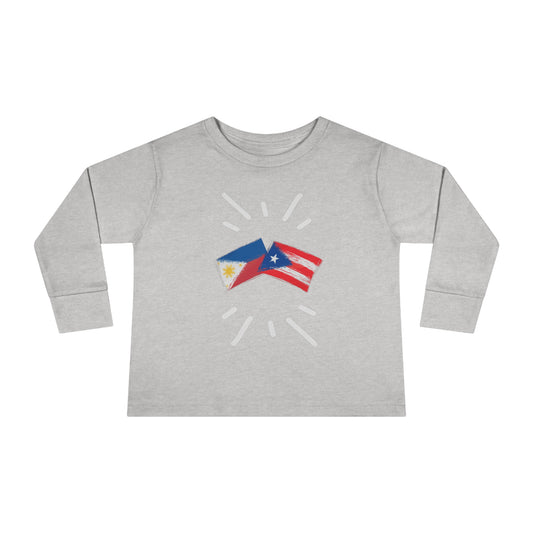 Philippines & Puerto Rico Long Sleeve Toddler Tee I Camiseta manga larga para Toddler