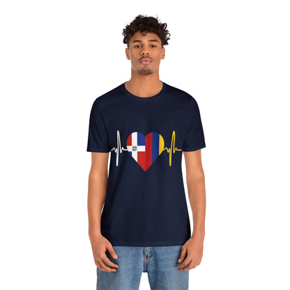 Colombia & Dominican Republic Unisex Short Sleeve Tee, Camisa Unisexo manga corta Colombia y República Dominicana