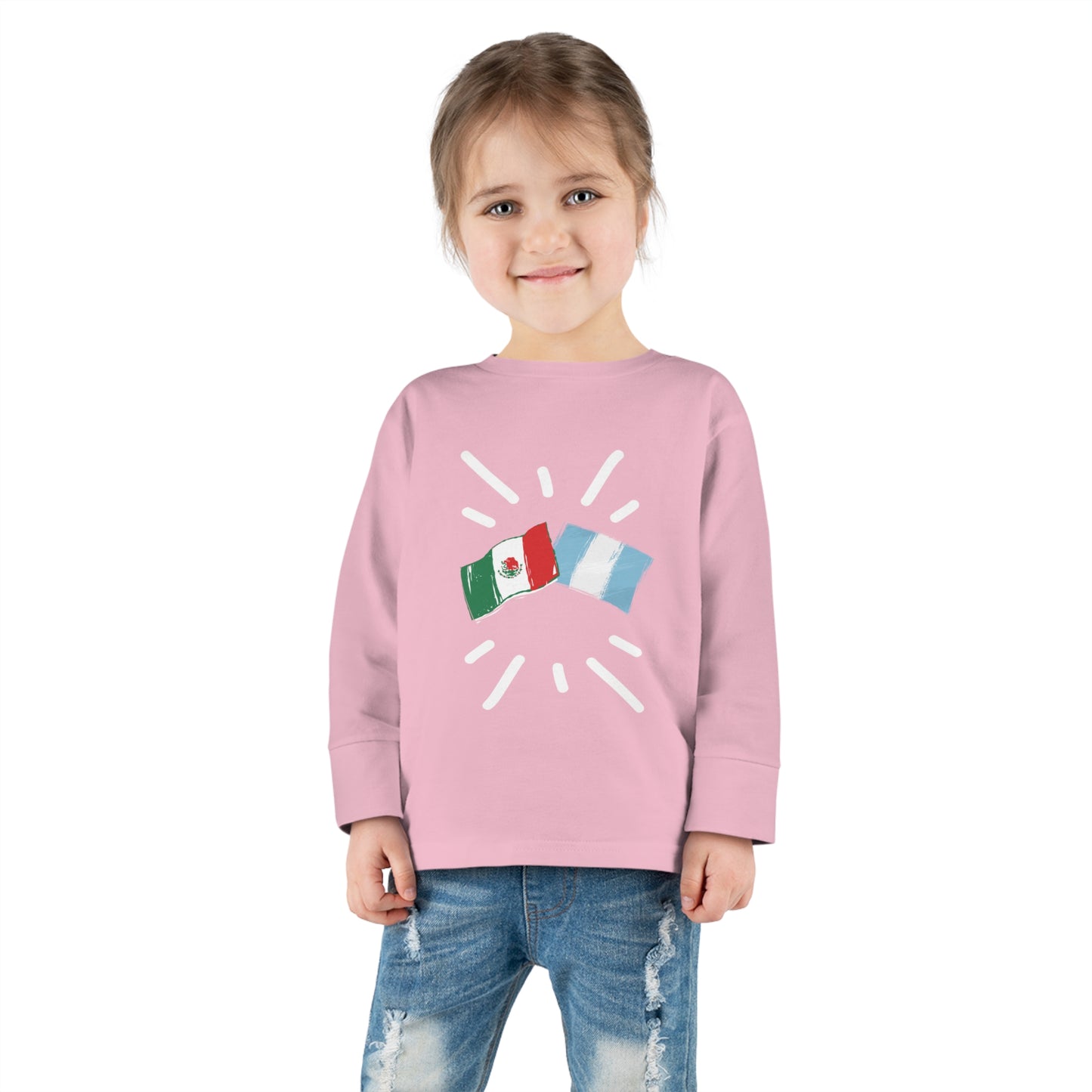 Guatemala and Mexico Long Sleeve Toddler Tee I Camiseta manga larga para Toddler Guatemala y México I Cultura Guatemalteco y Mexicanos