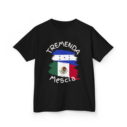 Tremenda Mescla I Honduras & Mexico Kid's Tee I Camiseta para Niños Honduras y Mexico I Cultura Puertorriqueña y Hondureña