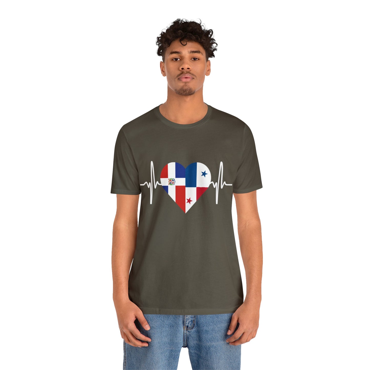 Dominican Republic & Panama Unisex Short Sleeve Tee, Camisa Unisexo manga corta República Dominicana y Panamá